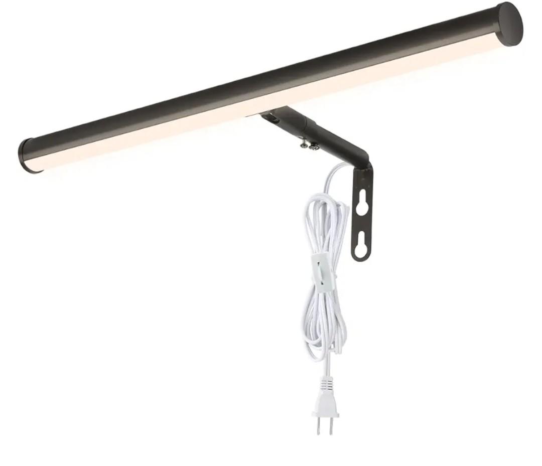 Xbuyee Plug in LED Picture Lights for Paintings, 16inch 3000K Adjustable Art Light Gallery LED Wall Light Wall Sconces for Display Art Work, Oil Rubbed Bronze Finish, 6W CRI90+, ETL