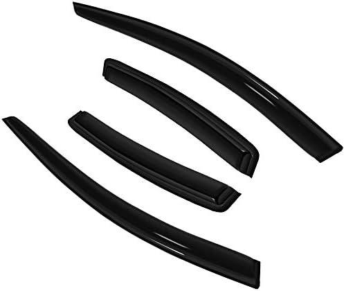Gldifa 4pc Sun Rain Guards Window Visor Wind Deflector Compatible with 2010-2018 Ford Taurus Smoke 94194