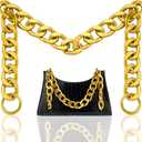 Syhood DIY Chunky Aluminum Purse Handle Bag Chain Gold Handbag Chain Charms Wild Punk Shoulder Strap Replacement with O Ring for Handbag Tote Underarm Bag Accessories Decoration (23.5")