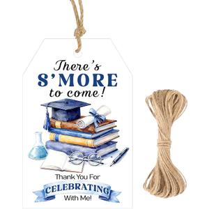 3 x G2PLUS Graduation Gift Tags - 50Pcs Graduation Thank You Tags with String, Blue Thank You for Celebrating with Me Tag for 2026 Congrats Grad Party Favors