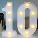 H:8.26 Inches Light Up Numbers 10 Centerpieces Table Sign, Happy 10th Birthday Decorations for Girl, 10 Year Old Anniversary Party Decor for Boy