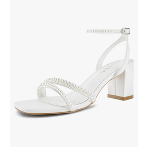 Shoe'N Tale Strappy Heels for Women Square Toe Chunky Block Heels Ankle Buckle Heeled Sandals 9