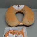 Cute Travel Pillow with Sleep Eye Mask Cartoon Headrest & Neck Pillow for Kids Boys & Girls, Teens, Travel Accessories for Airplane, Car, Recline, Home Use Memory Foam Flight - Cute Yellow Corgi