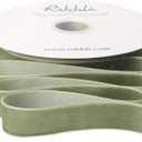 Ribbli Sage Green Velvet Ribbon 1 Inches Continuous 25 Yard Spool Sage Green Christmas Ribbon for Gift Wrapping Crafts Home Decor