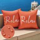 MIULEE Outdoor Waterproof Throw Pillow Covers Set of 2 Relax Decorative Outdoor Square Pillowcases for Chair Patio Garden Couch Tent Balcony Sofa Coral Red 20x20 Inch