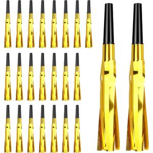 Noise Makers, 24 PCS Gold Noise Makers, Glitter Metallic Fringed Party Blowers Noisemakers Horns for Adults for Birthday Sporting Events Christmas 2025 New Year Eve Party Favor Supplies Decorations