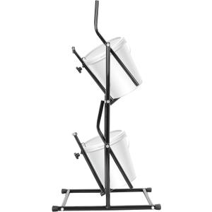 Dual Pail Tipper Rack - Black Steel 5 Gallon Bucket Tipper