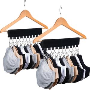 Bra Organizer for Closet Hanging, Space Saving Sports Bra Hanger for Closet Organization, Sports Bra Storage, Bra Holder, Tank Top Hanger, Swimsuit Hanger (2-Pack)