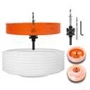 8.25 Hole Saw for Recessed Lights, 8-1/4 Inch Hole Cutter with Dust Bowl Catcher for Led Recessed Lighting 8 Inch and Wood Metal Drywall, Bi-Metal Construction, Orange