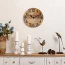 NIKKY HOME Rustic Farmhouse Wall Clock - 12 Inch Battery Operated Silent Non Ticking Vintage Wooden MDF Clock Home Decor for Kitchen, Living Room, Bedroom, Office