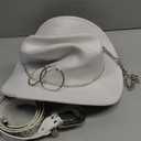 4 Pcs Rhinestone Belt for Men Women Glitter Cowboy Hat Diamond Chain Earring Outfit for Party Supplies (White)