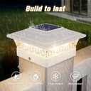 Solar Post Cap Lights Outdoor 6pack, Waterproof Fence Post Lights with 16 Ultra Bright LEDs Fit 4x4/5x5/6x6 Wood/Vinyl Posts, White Deck Post Lights with Warm/Cool White for Garden, Patio, Porch, Yard