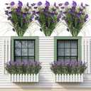 12 Bundles Artificial Flowers for Outdoor, Faux Silk Morning Glory Spring Summer Flowers for Outside Garden Planter Front Porch Yard Patio Window Box & Indoor Table Vase Home DecorPurple