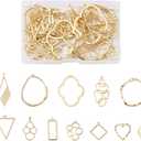 Alloy Geometric Open Back Bezel Frame Big Pendants Bezel Blank Trays Open Back Frame Pendants for DIY Crafts Resin Jewelry Making
