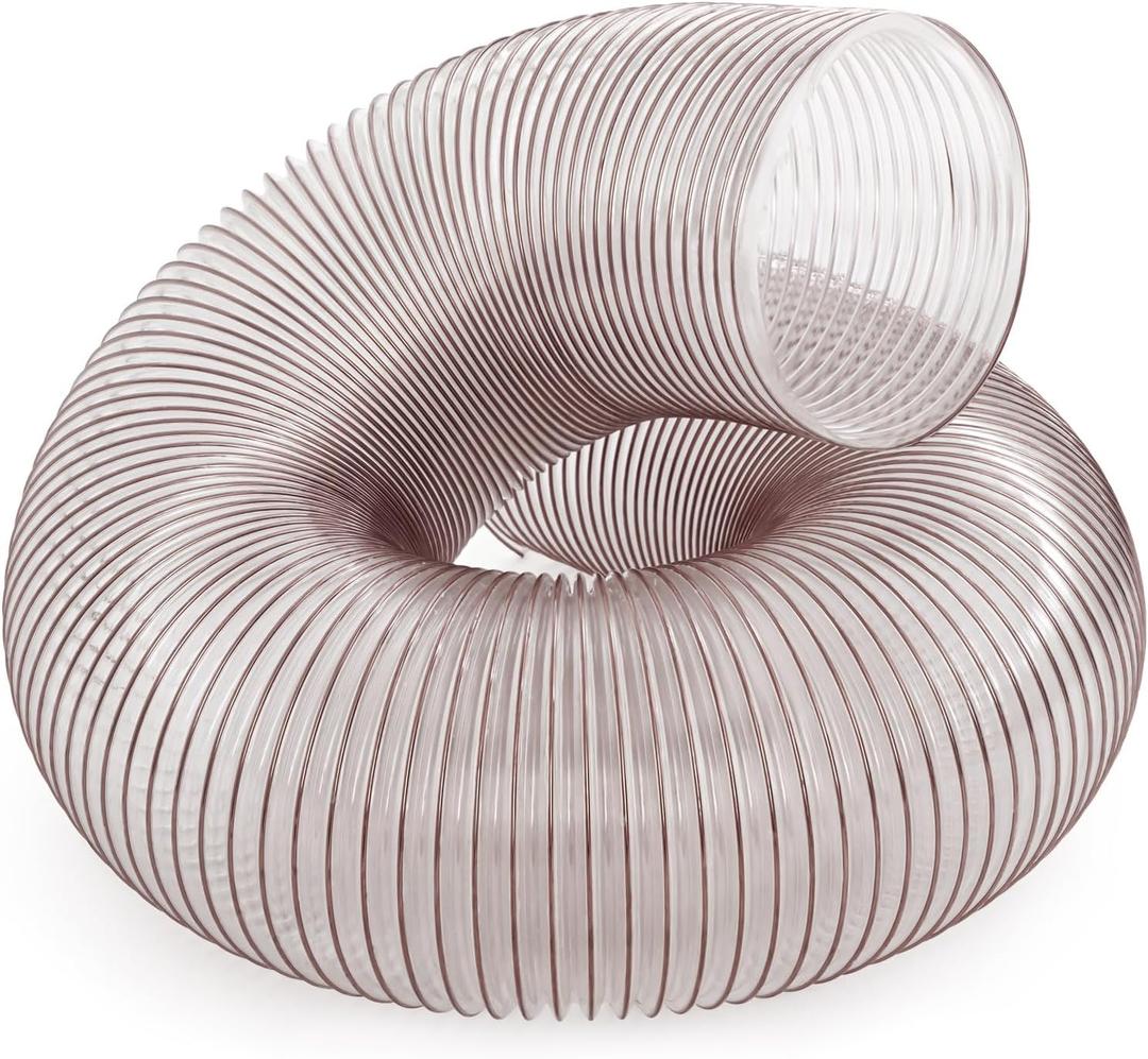 Pangda 8 in X 6 ft Clear Grass Catcher Lawn Vac Hose PU Flexible Leaf Vac Collection Lawn Mower Bagger Dust Collection Hose Fits Most Brands