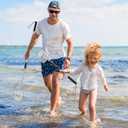 2 Ps Shell Scooper for Beach, Shark Tooth Sifter with Stainless Steel Adjustable Long Handle, Sand Sifter and Shovel Tool for The Beach to Collecting Shells, Shark Teeth Dipper for Kids and Adults