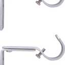 Kenney 1" Adjustable 3.5-4.5" Curtain Rod Mounting Brackets, Set of 2, Satin Nickel