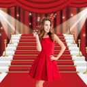 INRUI Red Curtain Stage Photography Background Red Carpet Film Stars Celebrity Party Banner Backdrop (7x5FT)