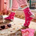 TEHOOK Warm & Cozy Gifts for Women, Fluffy Fuzzy Plush Sleeping Slipper Socks - Soft Warm Fabric (Pink)