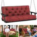 Porch Swing Cushions Outdoor 60 inch x 40 Waterproof Swing Cushions 3 Seater Replacement with Backrest & 8 Ties 5" Thick Bench Swing Cushions for Outdoor Furniture Patio(Wine red)