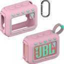 JCHPINE Silicone Cover Case for JBL Go 4 Ultra Portable Bluetooth Speaker, Protective Skin Holder for JBL Go 4 Pro Sound Bluetooth Speaker Accessories (Only Case) (Pink)