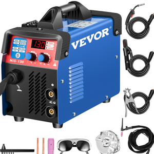 VEVOR MIG Welder, 130A Welding Machine, 3 in 1 Combo MMA/MIG/LIFT TIG Welder Machine, Flux Core Welder, MIG-130 Portable Welding Machine, mig welding equipment with 1 KG Welding Wire Stick Welder