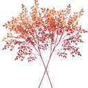 2 Pcs 43.3in Artificial Fall Branches, Fake Ficus Twig Plants with Leaves for Thanksgiving Autumn, Home Office, Wedding Vase Filler Table Centerpiece Fireplace Decor