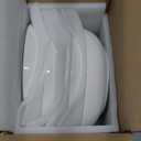 DOWAN 8.5" Pasta Bowls, 32oz Salad Bowls Set of 6, Natural White Ceramic Serving Bowls, Porcelain Plate Bowl Serving Dish Shallow Bowls Set for Kitchen, Microwave Dishwasher Safe