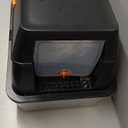 Stainless Steel Litter Box with Lid,Front Entry Top Exit Kitty LitterBox,Extra Large Enclosed Metal Cat Box with Litter Scoop & Litter Mat-Black