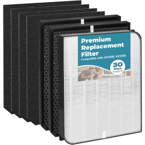 7 Pack 3000/3500 Replacement Filter Compatible with Air doc-tor 3000/3500 Air Purifier, 1 Premium Filter + 2 Activated Carbon Filters + 4 Pre-Filters