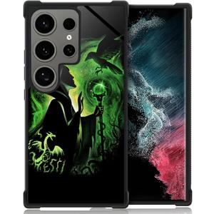 CARLOCA Compatible with Samsung Galaxy S24 Ultra Case,Green Magic Lady Pattern Ultra Protection Shockproof Soft Silicone TPU Non-Slip Back for Samsung Galaxy S24 Ultra