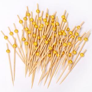 200 PCS Premium Cocktail Picks, 4.7 Inch Long Cocktail Toothpicks Skewers for AppetizersFancy Cocktail Appetizer Pick Sticks Skewers for Drinks, GarnishFruitBirthday, Wedding or PartiesGold