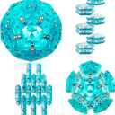 Magnetic Fidget Sphere - Pentagons Magnets Balls - 12 Piece Set - Crystal Bright Blue - Magnet Fidgets Toy - Creativity Beyond Imagination, Inspirational, Recreational, Desk Toys for Adults