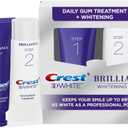 Crest 3D White Brilliance 2 Step Kit, Crest 3D White Toothpaste, Deep Clean Toothpaste (4oz) + Teeth Whitening Gel (2.3oz)