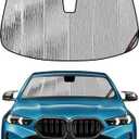 Pigenius Windshield Sun Shade for BMW X6 (G06) 2024-2026, Fits xDrive40i M60i X6 M, Custom Fit with Driving Assistance Professional Package Sensor Cutout,Reversible Silver/Black
