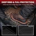 LASFIT Floor Mats for Ram 1500 2019-2024 Crew Cab with Rear Under-Seat Storage Bucket Seat (NOT Fit for Classic Model), 4 Full Size Doors All Weather TPE Custom Fit 1st & 2nd Row, Black