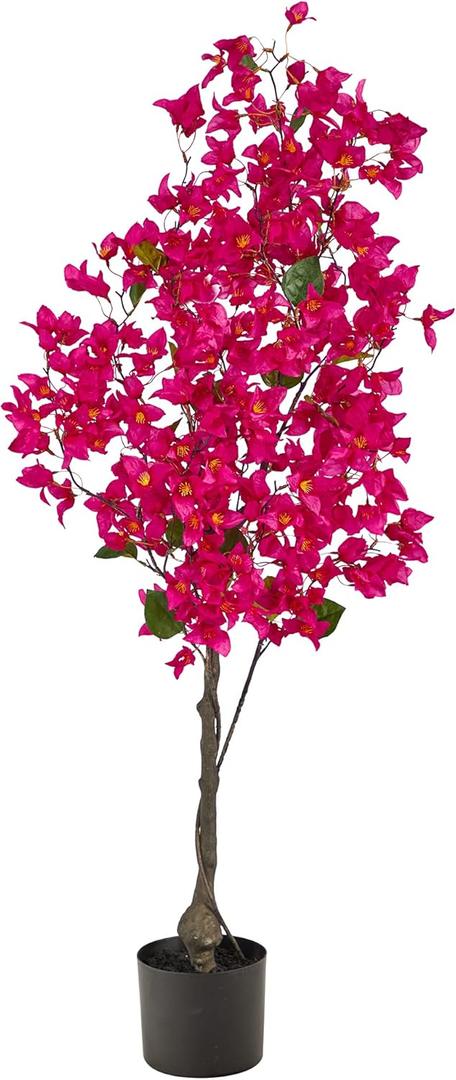 Nearly Natural 4ft. Bougainvillea Artificial Tree, Pink, 19 in. W x 9 in. D x 48 in. H