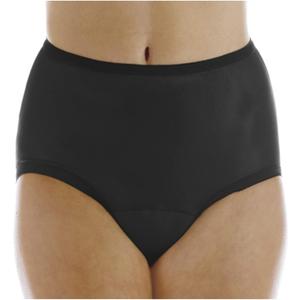 Wearever 1-Pack Women's Nylon Incontinence Panties Black Large 150 ml (Fits Hip 41-42")