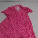 Naggoo Women's Summer Wrap V Neck Polka Dot Print Ruffle Short Sleeve Mini Floral Dress with Belt (X-Large, A Hot Pink)