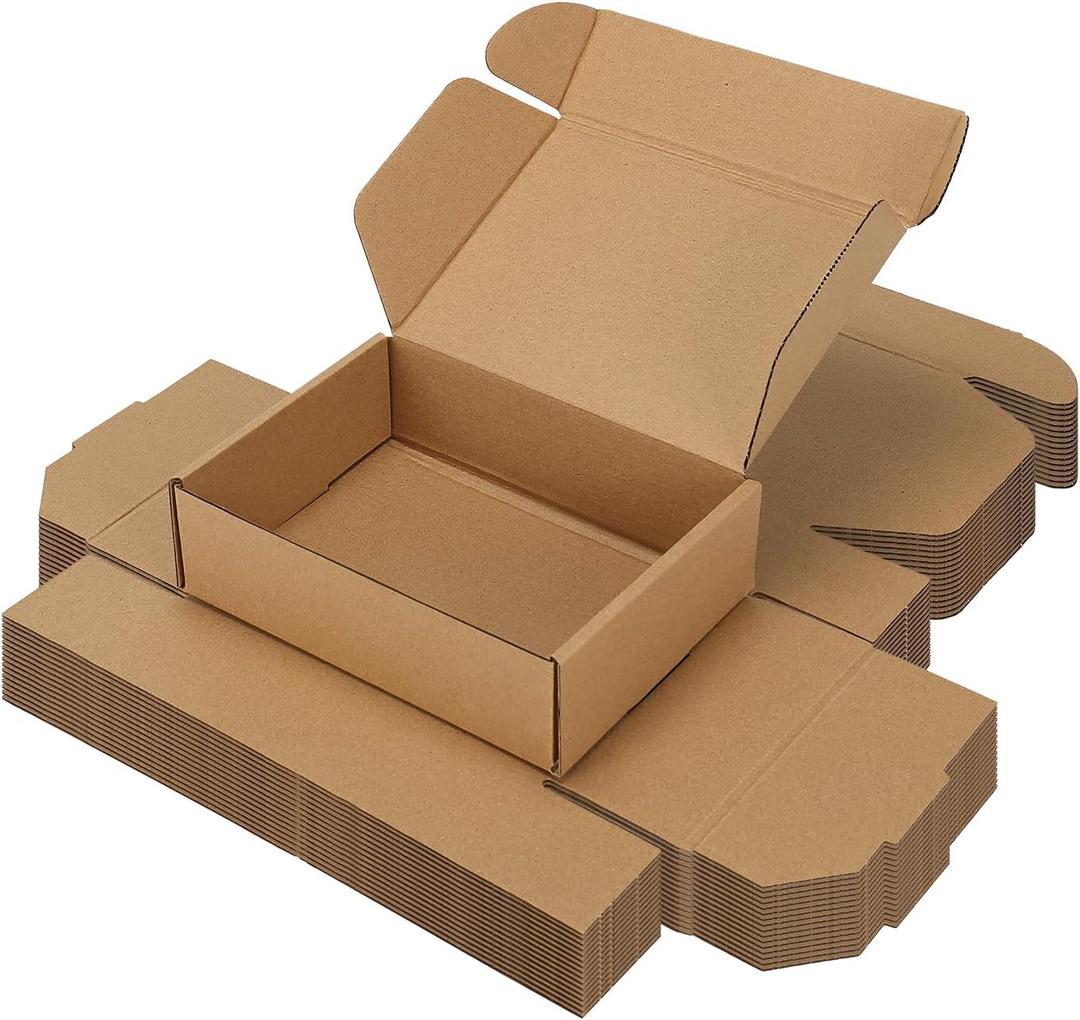 7x5x2 inch Shipping Boxes Set of 15 Brown, Inner Size 6.6x4.6x1.6 inch Cardboard Box Mailers for Small Business Packaging Mailing or Gift Wrapping Giving