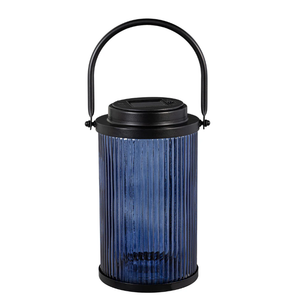 Round Blue Solar Lantern Blue