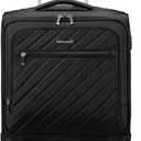 LUGGEX Carry On Luggage with Spinner Wheels - Stylish Lightweight UnderSeat Luggage - Soft Sided Small Suitcase with Front Open Design for Travel, Business (Black, 15 Inch)