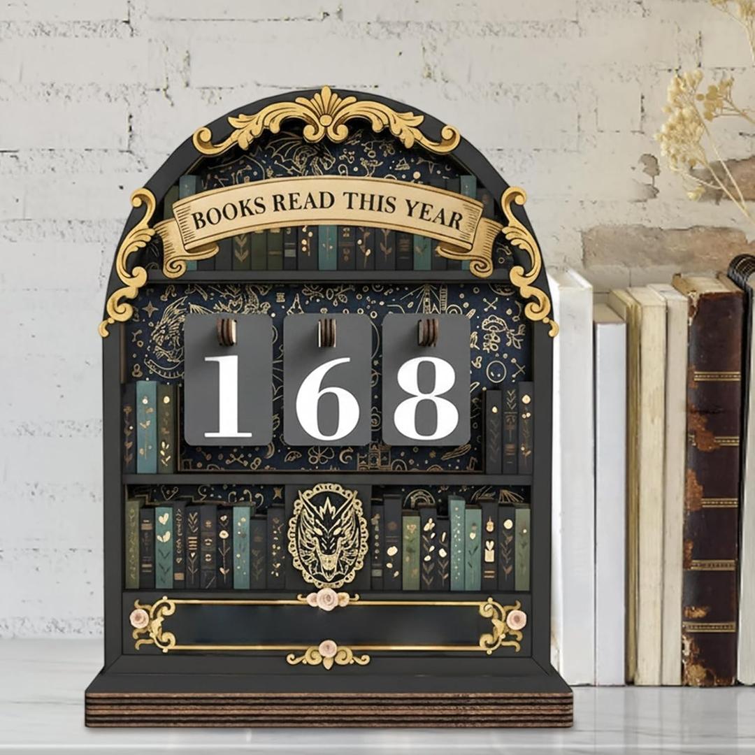 Books Read This Year Counter, Book Tracker Sign, Books Read This Year Sign Suitable for Home Library Decor and Reading Enthusiasts Random style