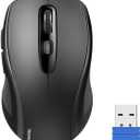 TECKNET Bluetooth Mouse, (BT5.0 & 2.4G) Silent Click Wireless Mouse for Laptop, 6-Level Adjustable 4000 DPI, Compute Portable Mice with USB-A Receiver & 6 Buttons, 18 Months Battery Life