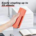 3 x Office Desktop Stapler - 25 Sheet Capacity with 830 Staples and Staple Remover,Staplers for Desk,Non-Slip for School, Home, Orange