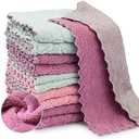 Bessrung 20 Packs Kitchen Cloth Dish Towels, Nonstick Oil Fast Drying Washcloths, Premium Dish Cloths for Kitchen, Car, Bathroom Cleaning, Reusable Highly Absorbent Cleaning Clothes, Mix-Colors