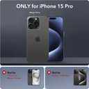 ESR for iPhone 15 Pro Case, Compatible with MagSafe, Full-Body Military-Grade Drop Proof Case for iPhone 15 Pro with Built-in 9H+ Tempered Glass Screen Protector and Stand, Clear Dark Blue