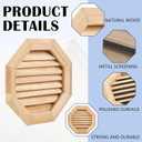 Maitys 25" W x 25" H Wood Gable Vents for House, Octagon Gable Vents Shed for Attics Garages Sheds Ventilation Exterior, Rough Opening: 20" W x 20" H