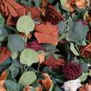 Ling's Moment 41" Tall Free Standing Artificial Flowers Arrangements 2 pcs Wedding Arch Altar Stage Decorations Dusty Blue Navy for Ceremony Reception Silk Rose Fake Floral Party Outdoor Beach Decor,  Oange blackand Pumpkin Orange