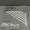 Corner Sink Drying Rack, 16"x9.5" Rust-Proof Aluminum Triangular Dish Drainer, Heat Resistant Roll Up Mat for Kitchen Counter, Sponge Holder & Organizer with Non-Slip Silicone Base, Gray